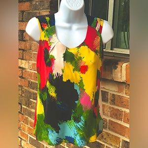 Beth Bowley Silk Sleeveless Shirt. Woman’s Size 8